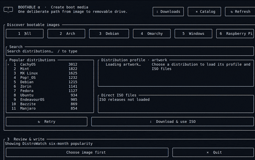 Bootable terminal app demonstrated with mouse clicks